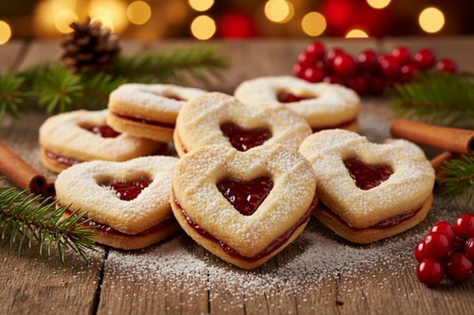 Linecké vanilkové srdíčka