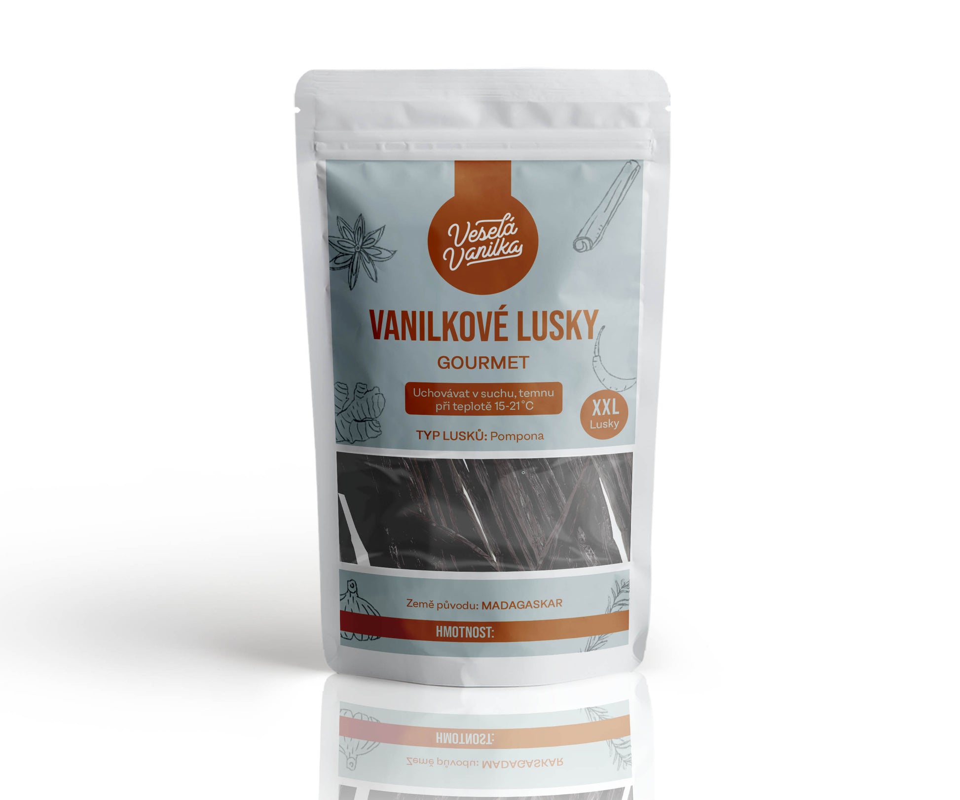 Obal vanilkových lusků Pompona